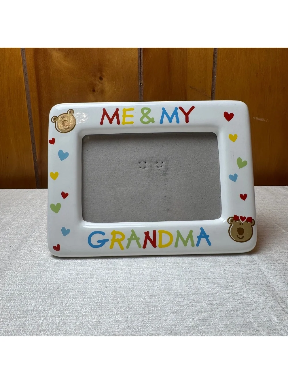 Vintage Me & My Grandma Ceramic Picture Frame Holds 4x6 Photo